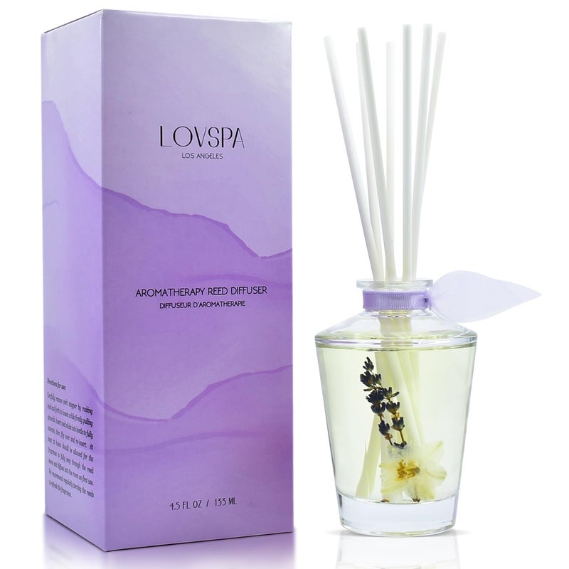 LOVSPA Reed Diffuser Set, Sleep Lavender Vanilla Scented Oil Diffuser with Sticks, Home Fragrance Accessories for Bathroom Shelf Decor, Aroma Diffusers for Home or Office Desk, USA Made - Image 1